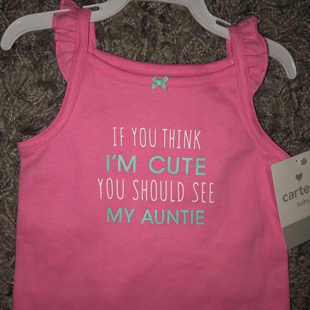 Carter’s Auntie Onesie, 6 Months, New With Tags